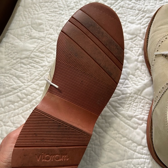 Keith Highlanders Mens 8 1/2 cream oxfords - Picture 4 of 7